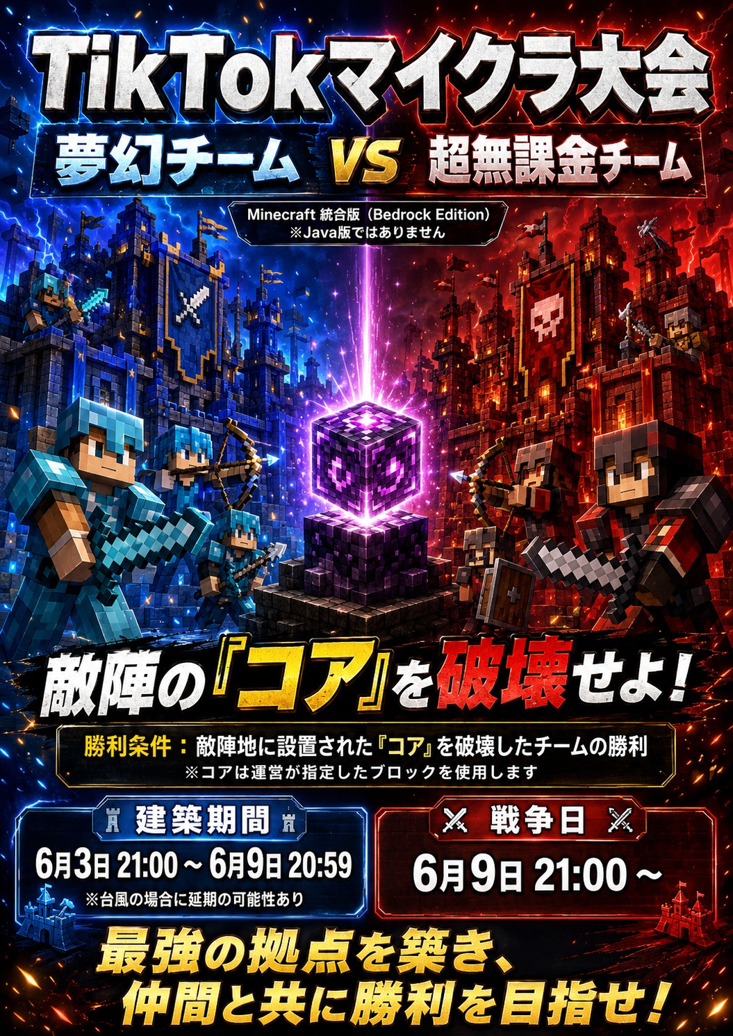 TikTokマイクラ大会 告知ビジュアル