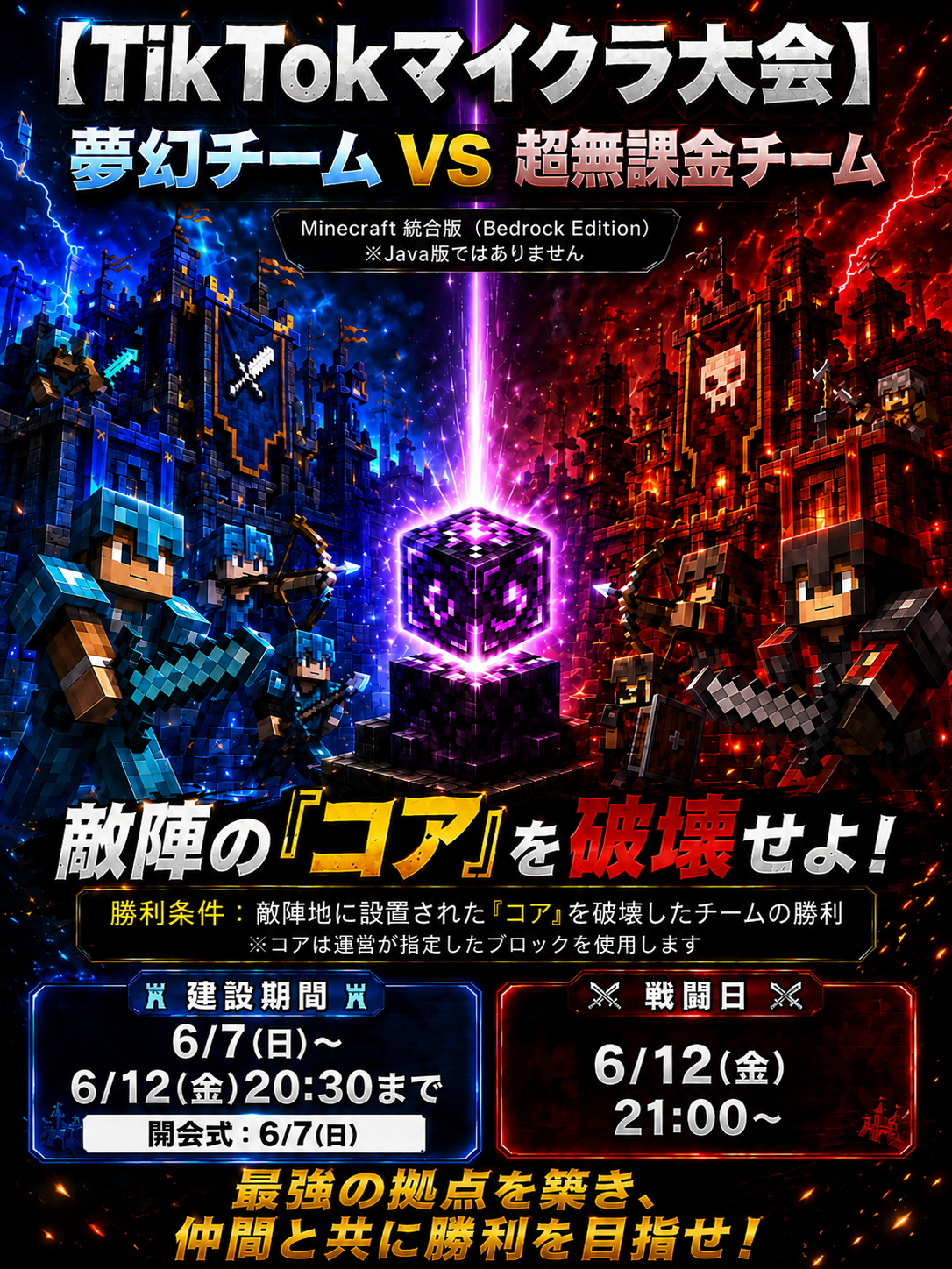 TikTokマイクラ大会 告知ビジュアル